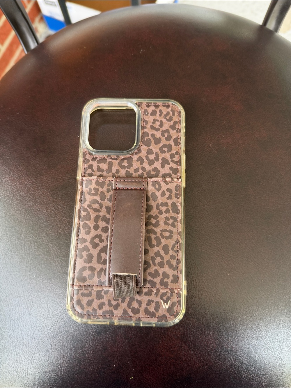 Leopard Print Brown Phone Case with Strap IPhone 16 Pro Max